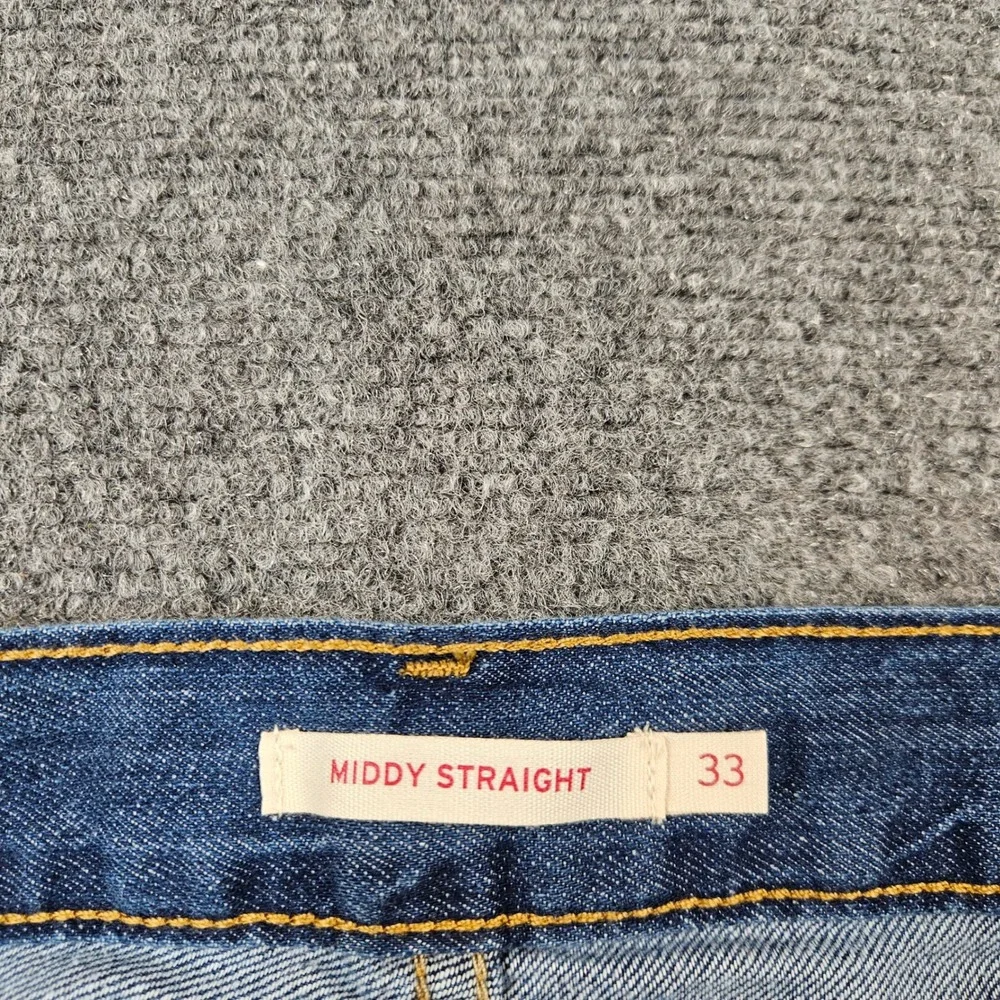 Levis Middy Straight Jeans Blue Mid Rise Denim Pants 33x30 A4690-8003 NWT